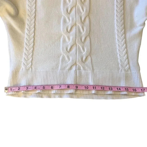 Philosophy Women's Ivory Cable-Knit Pullover Sweater Size M - Picture 5 of 8